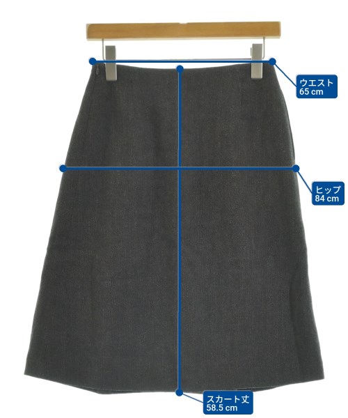 MARGARET HOWELL（マーガレットハウエル）ひざ丈スカート グレー サイズ:1(S位) レディース/2200652306064