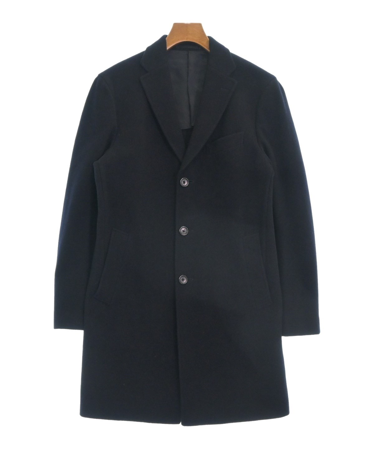 チェスターコート UNITED ARROWS 46 ブラック UNITED ARROWS（ユナイテッドアローズ）チェスターコート 黒 サイズ:46
