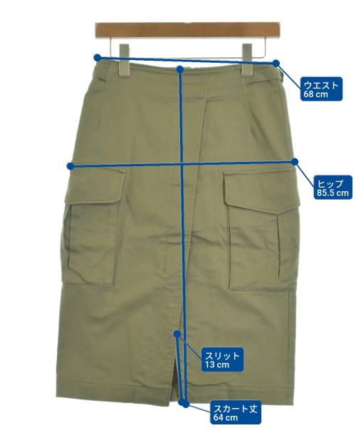 IENA（イエナ）ひざ丈スカート カーキ サイズ:38(M位) レディース/2200632820030