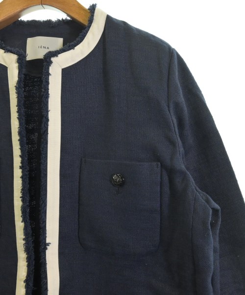 IENA（イエナ）ノーカラージャケット 紺 サイズ:38(M位) レディース/2200629730052