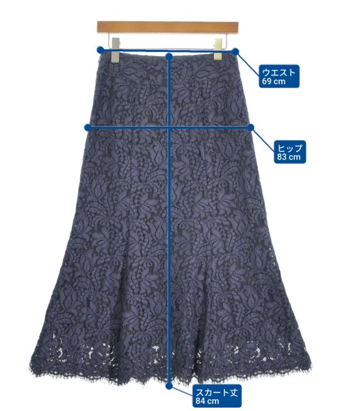 IENA（イエナ）ひざ丈スカート 紺 サイズ:38(M位) レディース/2200673328021