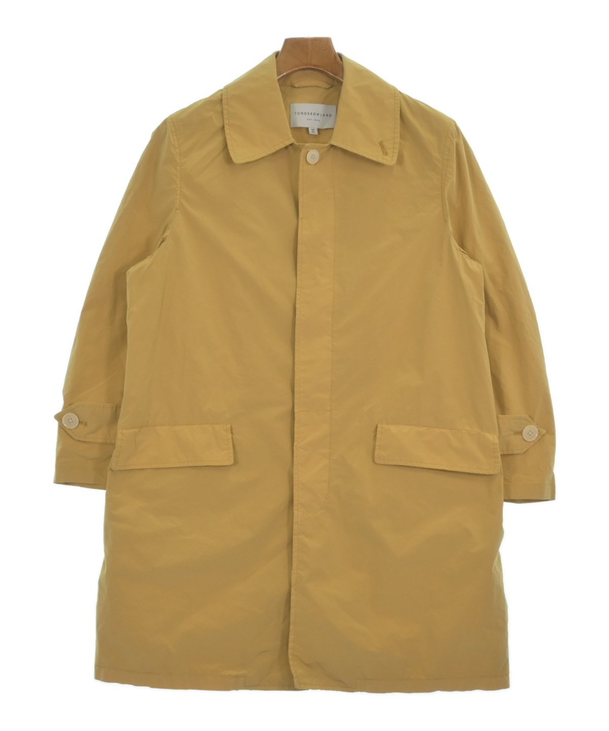 TOMORROWLAND トゥモローランド ステンカラーコート メンズ 【古着】【中古】 TOMORROWLAND（トゥモローランド）ステンカラーコート 黄 サイズ:XS