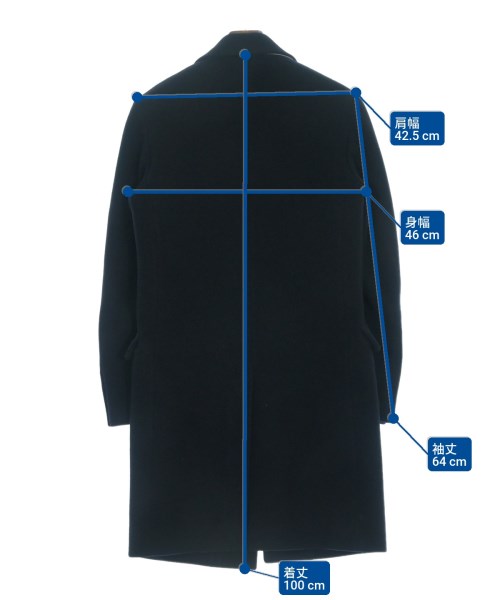 TOMORROWLAND（トゥモローランド）チェスターコート 紺 サイズ:44(XS位) メンズ/2200624353027