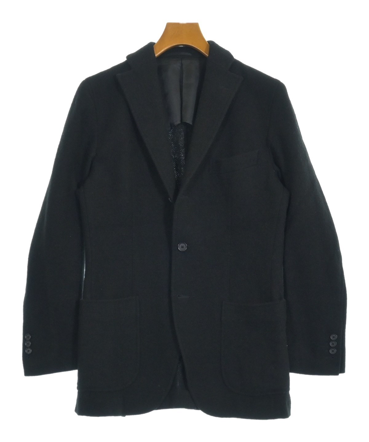 【新品】トゥモローランド テーラードジャケット 背抜き 38 M ブラック TOMORROWLAND（トゥモローランド）テーラードジャケット 黒 サイズ:46