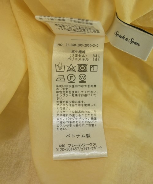 Spick and Span（スピックアンドスパン）カジュアルシャツ 黄 サイズ:F レディース/2200620616034
