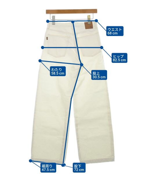 5 1/2（ファイブアンドハーフ）デニムパンツ 白 サイズ:27(M位) レディース/2200617555018