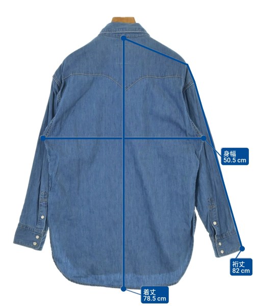 5 1/2（ファイブアンドハーフ）カジュアルシャツ 青 サイズ:F レディース/2200672040092