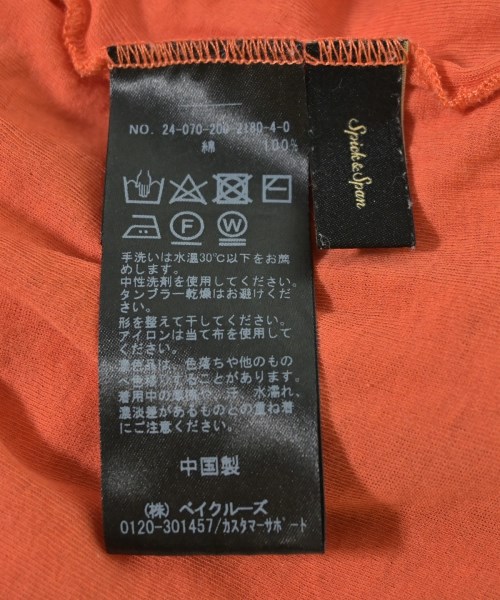 Spick and Span（スピックアンドスパン）Tシャツ・カットソー オレンジ サイズ:-(S位) レディース/2200712024051