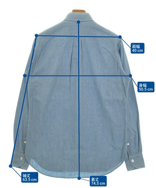 BEAMS F（ビームスエフ）カジュアルシャツ 青 サイズ:38(S位) メンズ/2200556922124