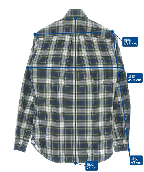 BEAMS F（ビームスエフ）カジュアルシャツ 緑 サイズ:37(XS位) メンズ/2200627768088