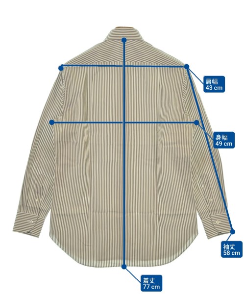 BEAMS F（ビームスエフ）カジュアルシャツ 茶 サイズ:39(M位) メンズ/2200632018048