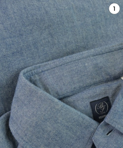 BEAMS F（ビームスエフ）ドレスシャツ 青 サイズ:39(M位) メンズ/2200632018086