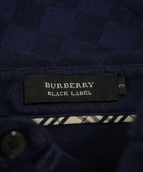 BURBERRY BLACK LABEL（バーバリーブラックレーベル）ポロシャツ 紺 サイズ:3(L位) メンズ/2200631285083