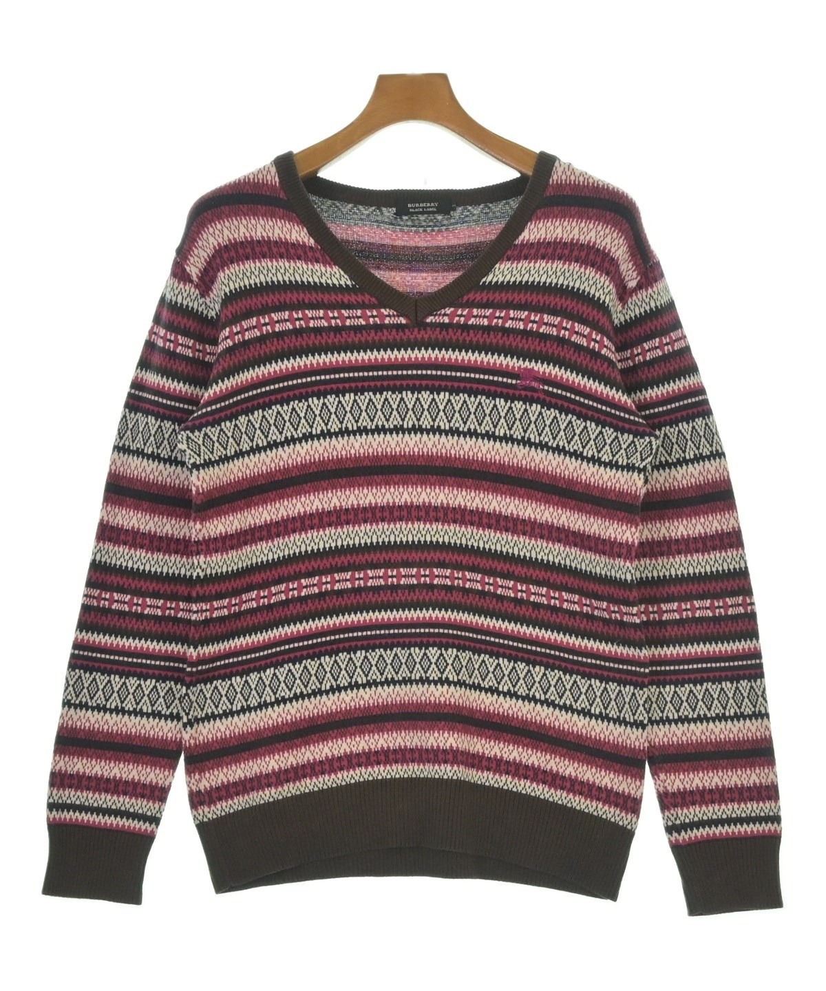 【美品】BURBERRY BLACKLABEL ニットセーター　千鳥格子　M相当 BURBERRY BLACK LABEL（バーバリーブラックレーベル）ニット・セーター