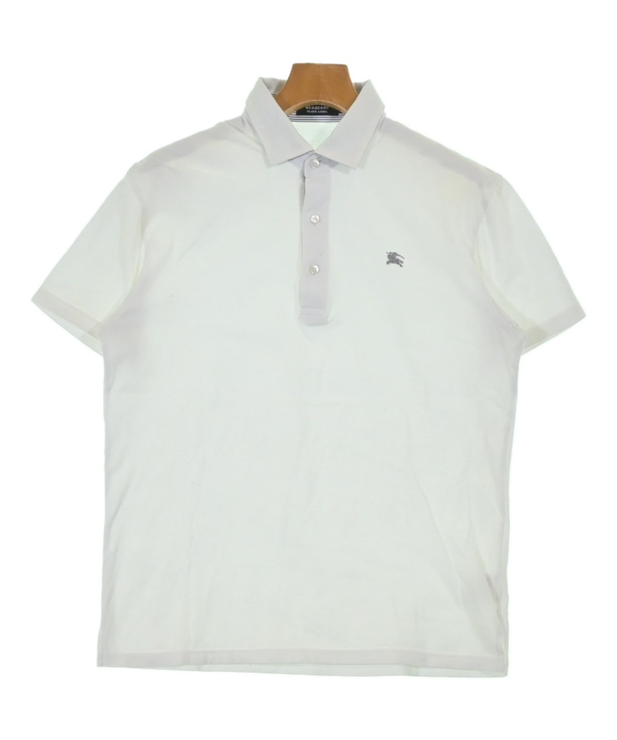【美品】BURBERRY ホワイト ポロシャツ BURBERRY BLACK LABEL（バーバリーブラックレーベル）ポロシャツ 白