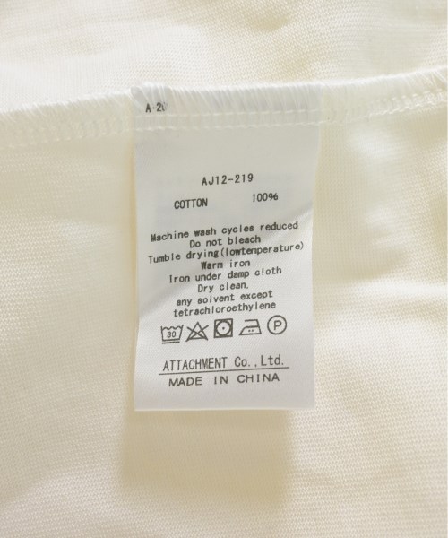 ATTACHMENT（アタッチメント）Tシャツ・カットソー 白 サイズ:2(M位) メンズ/2200501896081
