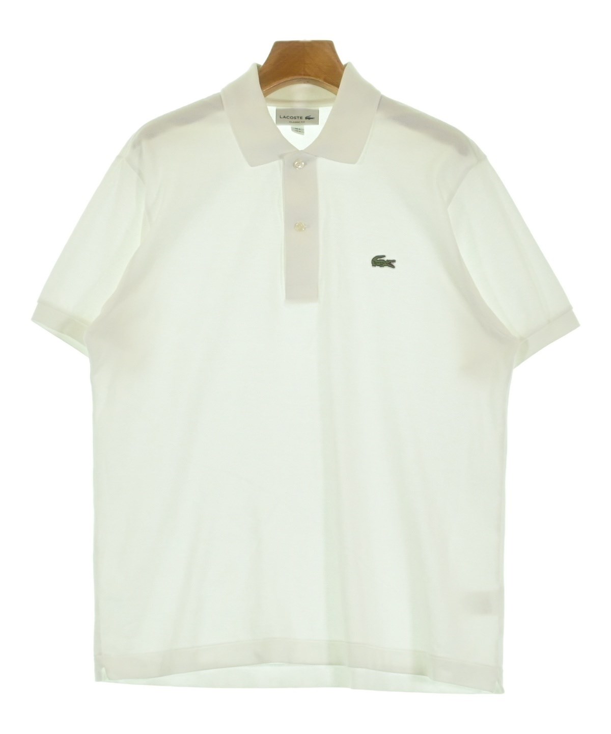 LACOSTE ホワイト ポロシャツ Lサイズ size004 ラコステ LACOSTE ハイゲージパイル地ポロシャツ （ホワイト