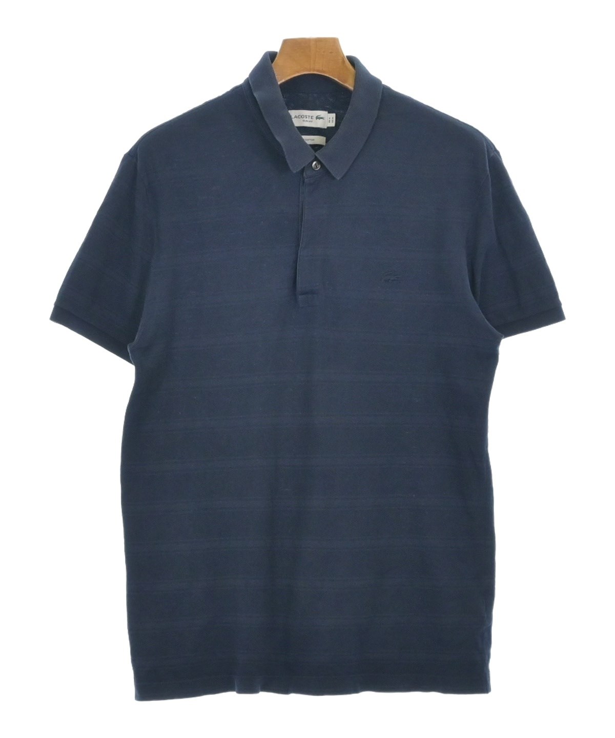 LACOSTE ネイビー ポロシャツ 新品タグ付き US M ラコステ LACOSTE スリムフィットソリッドポロシャツ（半袖