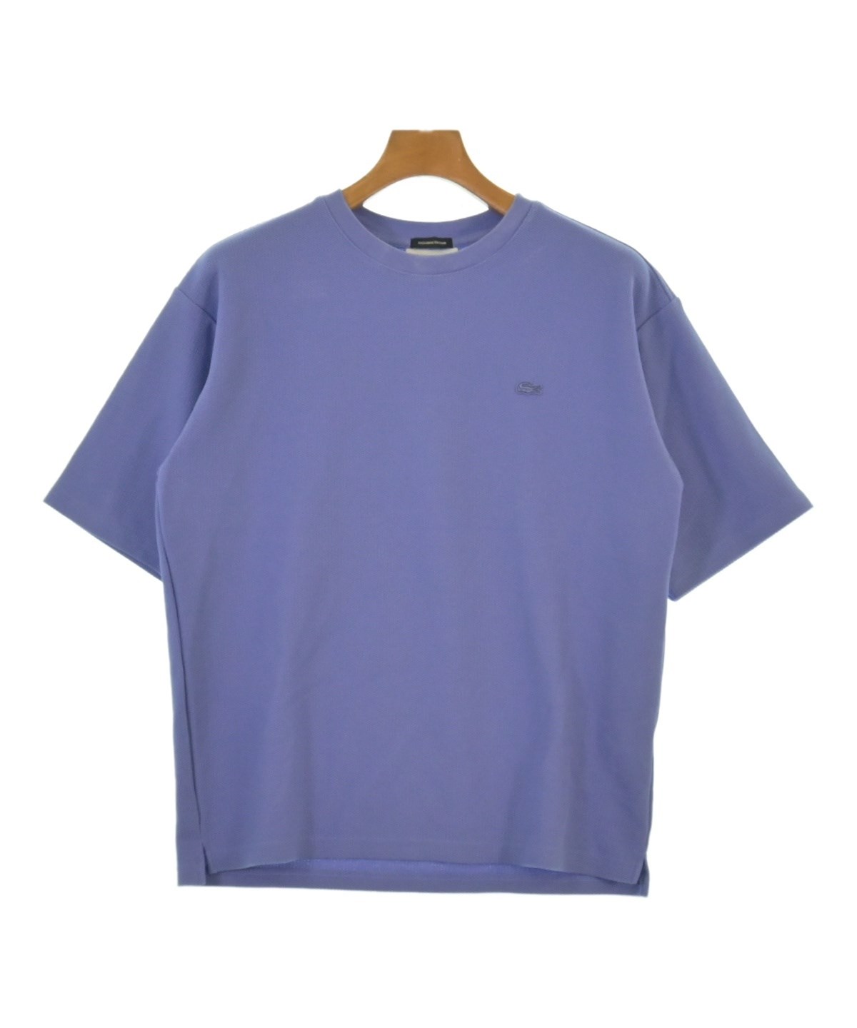 61166　ラコステ　半袖カットソー　青　サイズM LACOSTE｜シェニールワニロゴ オーバーサイズ半袖Tシャツ