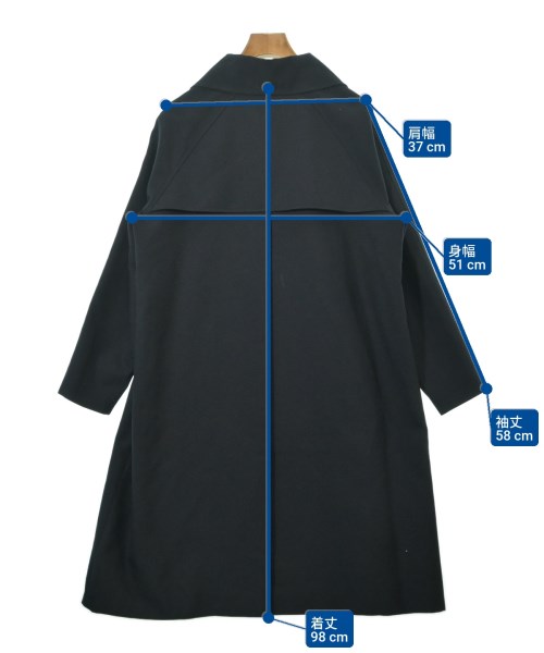 Les Prairies de Paris（レプレリードパリ）ステンカラーコート 紺 サイズ:1(S位) レディース/2200650479012