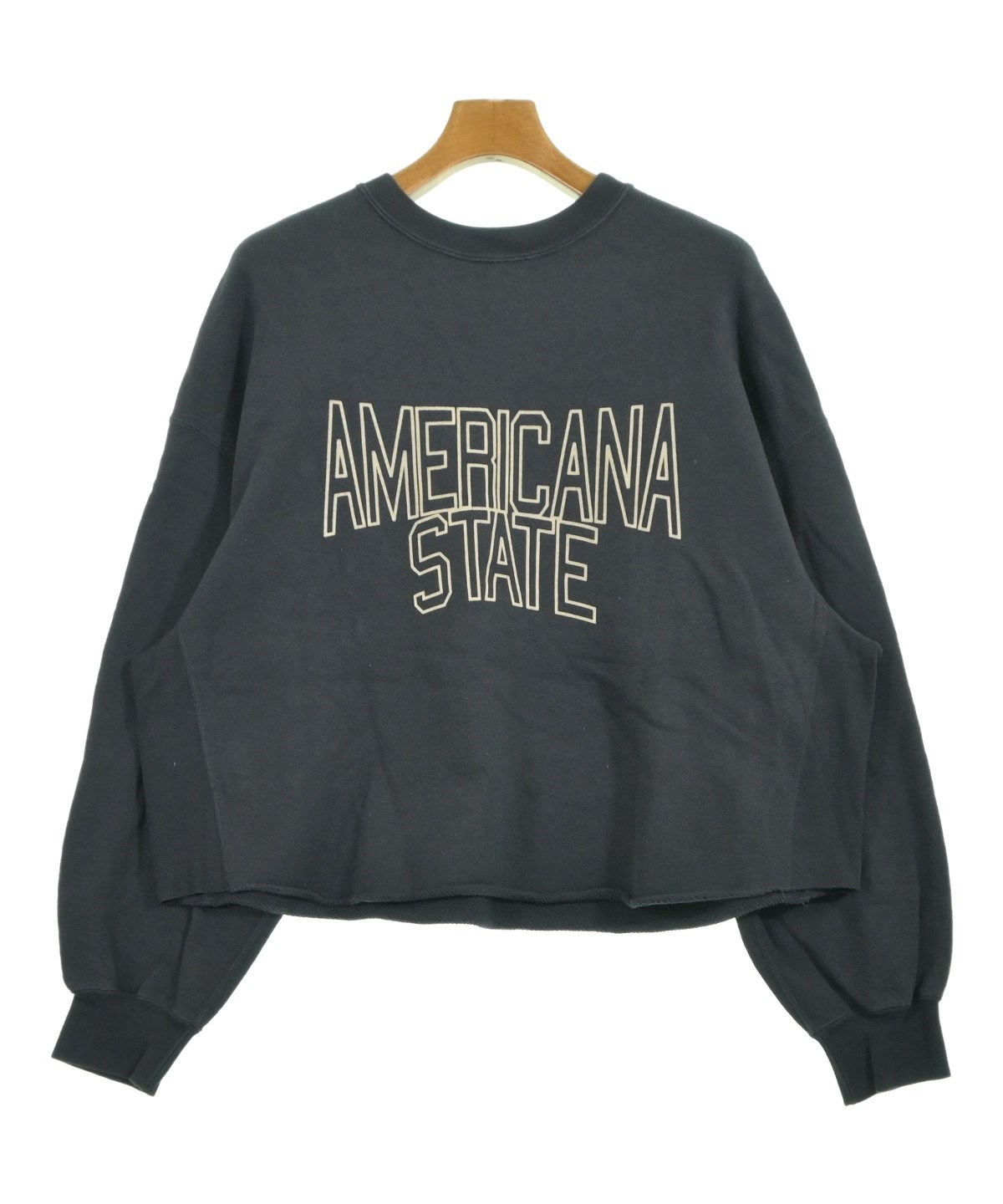 AMERICANA ブラック トレーナー AMERICANA（アメリカーナ） トレーナー スウェット AMRCN STATE SWEAT