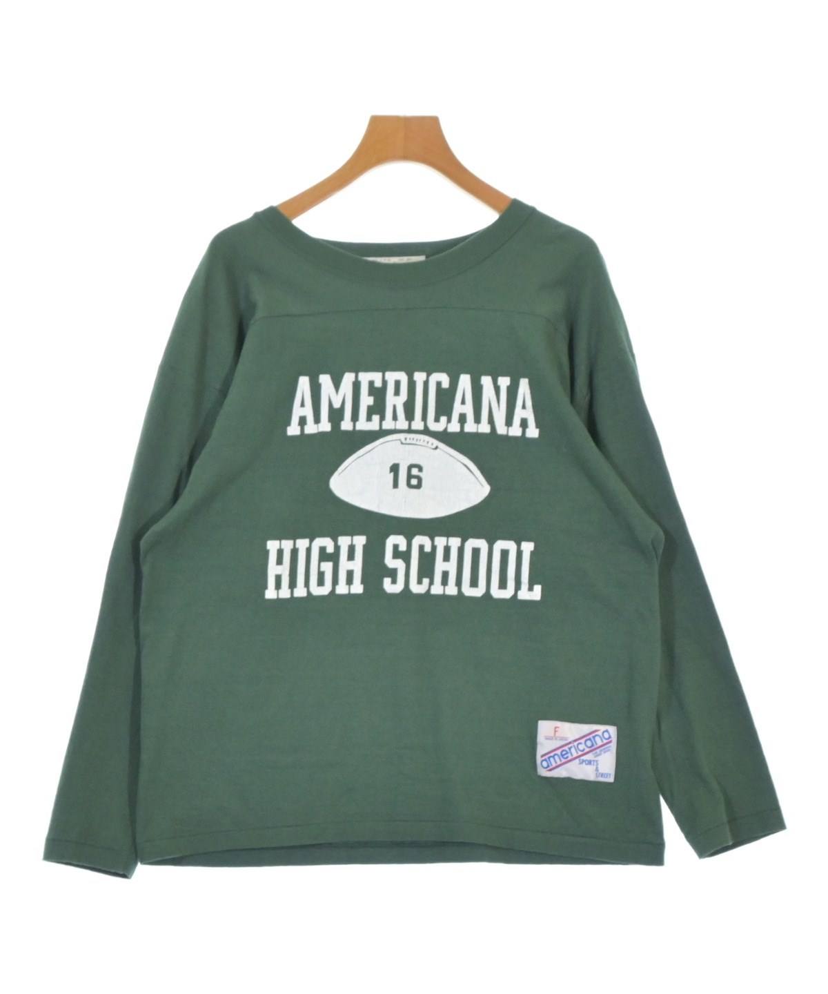 「AMERICANA」 長袖カットソー グリーン Americana（アメリカーナ）Tシャツ・カットソー 緑 サイズ:F