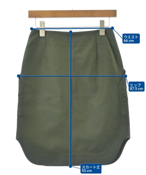 ESTNATION（エストネーション）ひざ丈スカート カーキ サイズ:36(S位) レディース/2200622946122