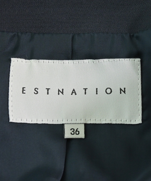 ESTNATION（エストネーション）ノーカラージャケット 紺 サイズ:36(S位) レディース/2200613169028