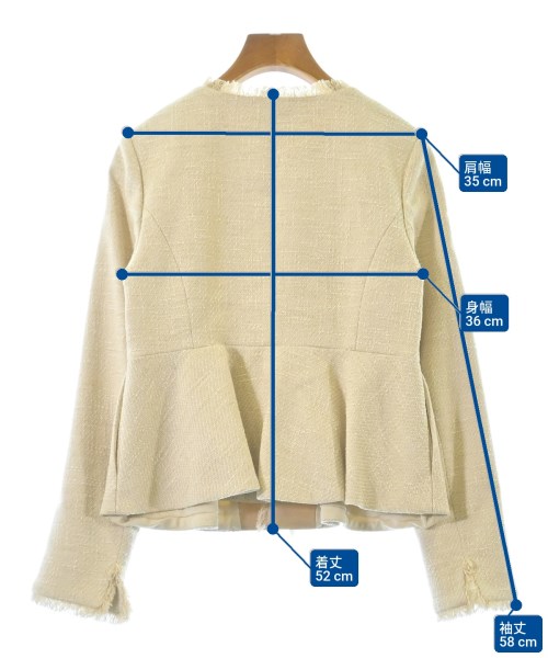 ESTNATION（エストネーション）ノーカラージャケット ベージュ サイズ:36(S位) レディース/2200675846011