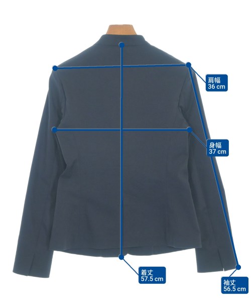 ESTNATION（エストネーション）ノーカラージャケット 紺 サイズ:36(S位) レディース/2200670465057