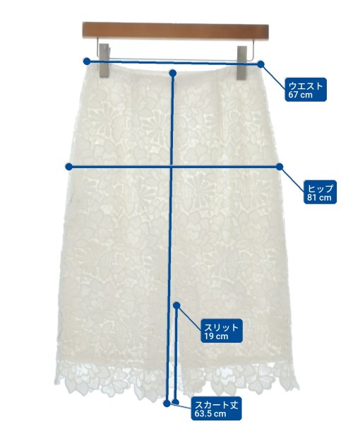 Loulou Willoughby（ルルウィルビー）ひざ丈スカート 白 サイズ:2(M位) レディース/2200675677028