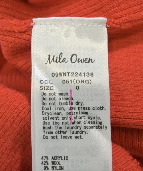 Mila Owen（ミラオーウェン）ニット・セーター オレンジ サイズ:0(S位) レディース/2200640772048