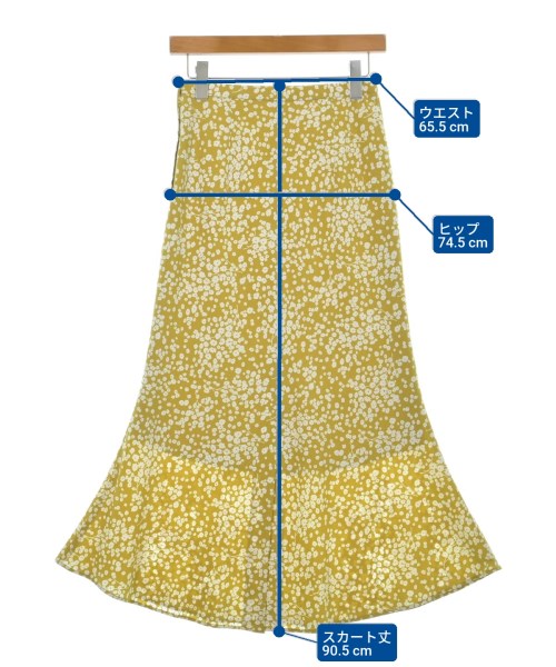 Mila Owen（ミラオーウェン）ロング・マキシ丈スカート 黄 サイズ:0(S位) レディース/2200619582104