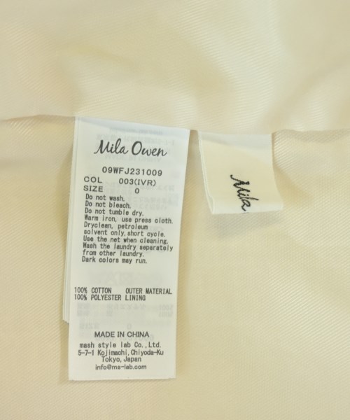 Mila Owen（ミラオーウェン）ノーカラージャケット 白 サイズ:0(S位) レディース/2200691136011