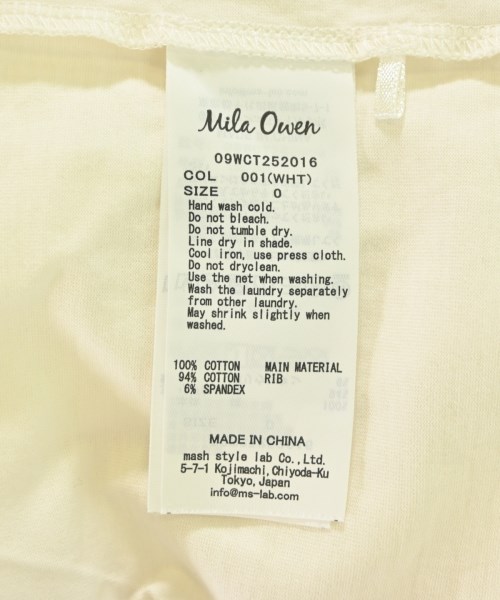 Mila Owen（ミラオーウェン）Tシャツ・カットソー 白 サイズ:0(S位) レディース/2200697112026