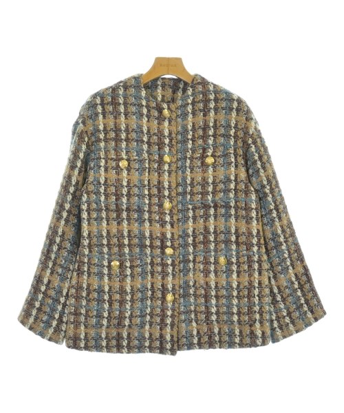 Mila Owen(ミラオーウェン)ノーカラージャケット 茶 サイズ:0(S位)/2200632353071