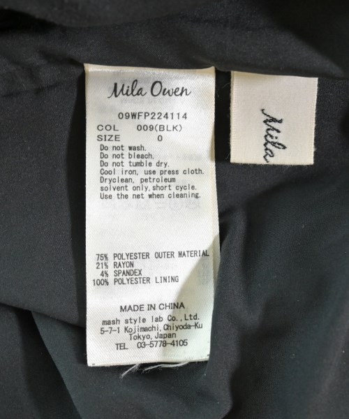 Mila Owen（ミラオーウェン）スラックス 黒 サイズ:0(S位) レディース/2200628470010