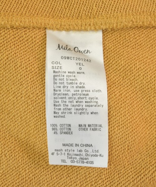 Mila Owen（ミラオーウェン）パーカー 黄 サイズ:ONE レディース/2200638793147