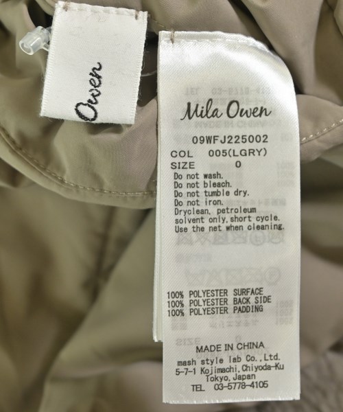 Mila Owen（ミラオーウェン）ダウンジャケット/ダウンベスト グレー サイズ:0(S位) レディース/2200642185013