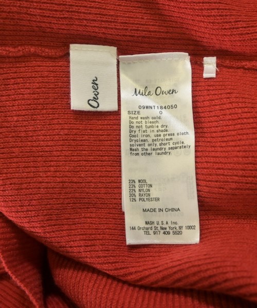 Mila Owen（ミラオーウェン）ニット・セーター 赤 サイズ:0(S位) レディース/2200651944021
