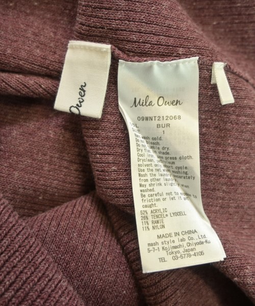Mila Owen（ミラオーウェン）ニット・セーター 紫 サイズ:1(M位) レディース/2200652710021