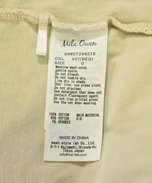 Mila Owen（ミラオーウェン）Tシャツ・カットソー ベージュ サイズ:0(S位) レディース/2200707991030