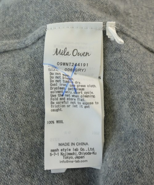 Mila Owen（ミラオーウェン）ニット・セーター グレー サイズ:0(S位) レディース/2200662896029