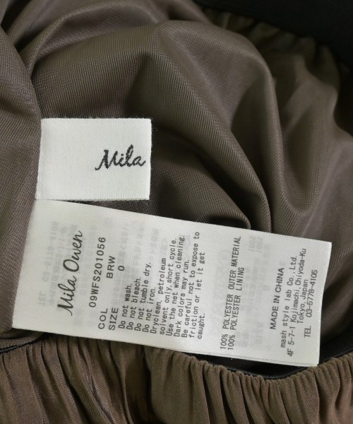 Mila Owen（ミラオーウェン）ひざ丈スカート 茶 サイズ:0(S位) レディース/2200665237027