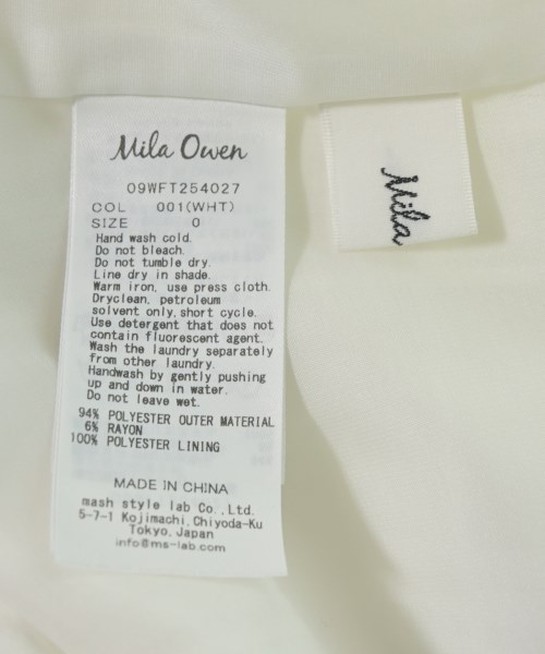 Mila Owen（ミラオーウェン）ブラウス 白 サイズ:0(S位) レディース/2200662854111