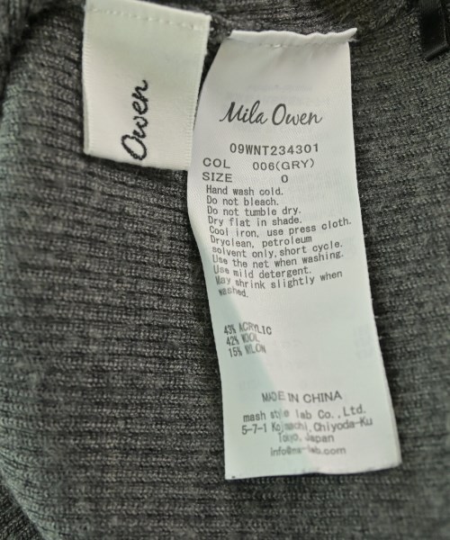 Mila Owen（ミラオーウェン）ニット・セーター グレー サイズ:0(S位) レディース/2200663770038