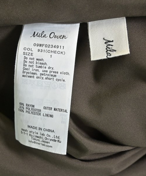 Mila Owen（ミラオーウェン）ワンピース 茶 サイズ:1(M位) レディース/2200667849013