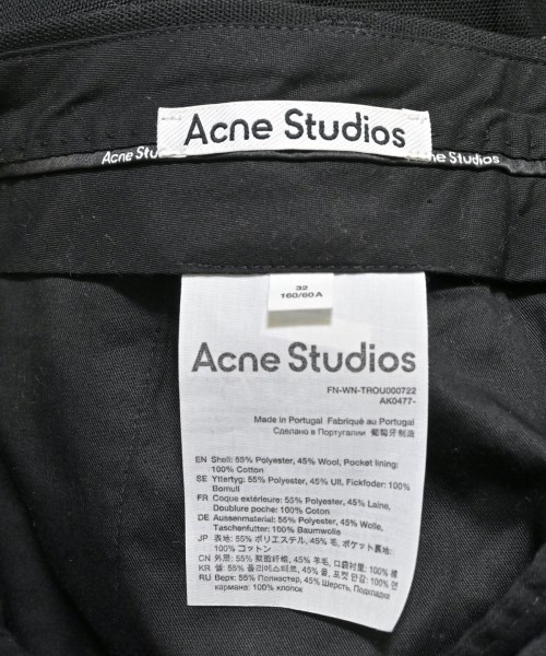 Acne Studios（アクネストゥディオズ）スラックス 黒 サイズ:32(XXS位) レディース/2200618213092