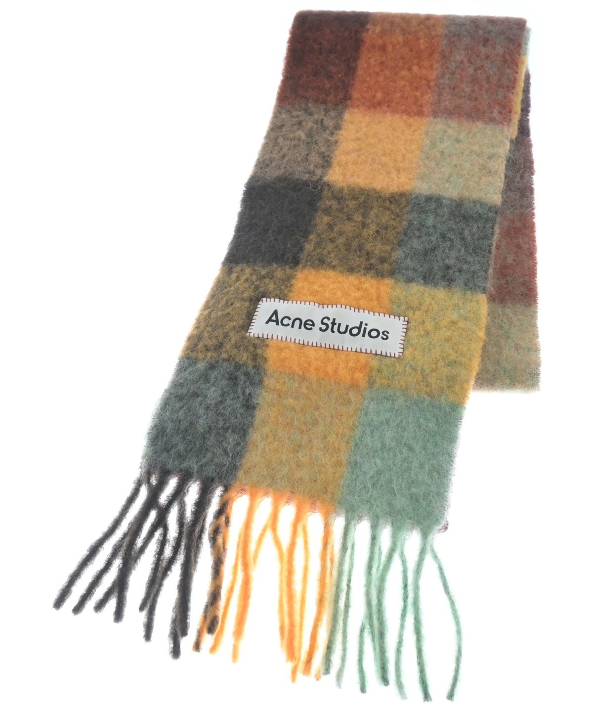 acne studious マフラー　オレンジ　チェック Acne Studios（アクネストゥディオズ）マフラー オレンジ サイズ