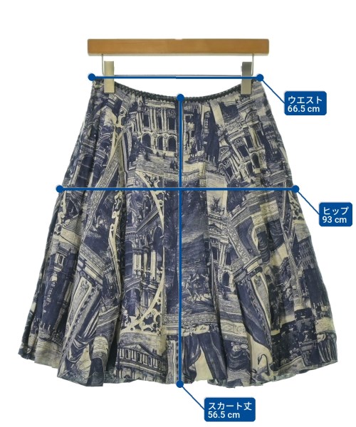 Acne Studios（アクネストゥディオズ）ひざ丈スカート 紺 サイズ:34(XS位) レディース/2200712752084